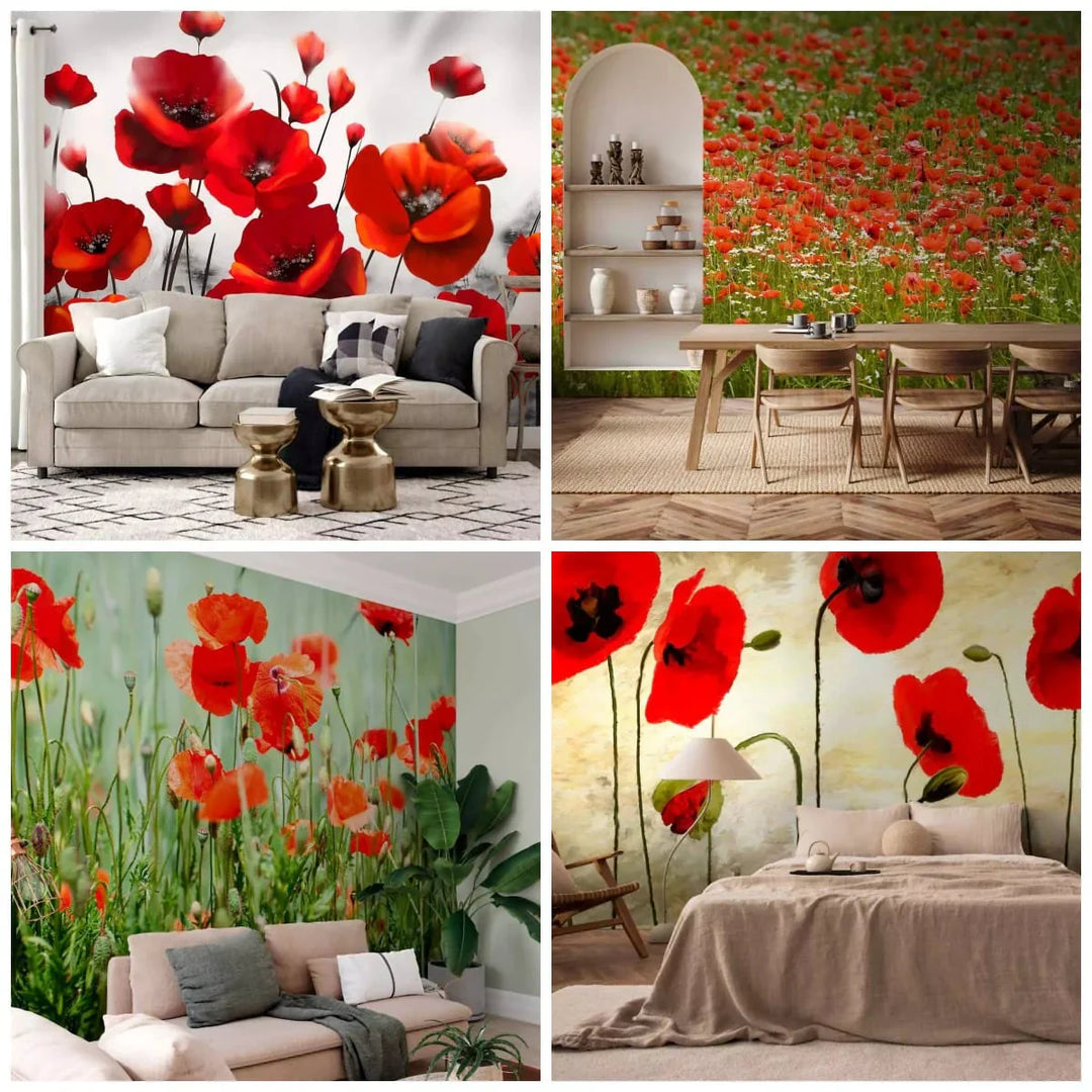 Fototapetes ar magonēm - dažādas krāsas un izmēri