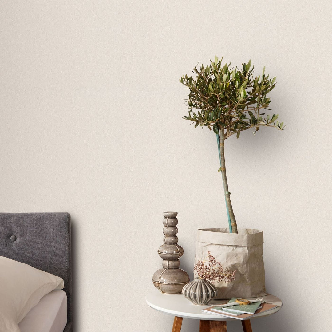 1.06x10m, Plain wallpapers with matt texture, cream - 1414043