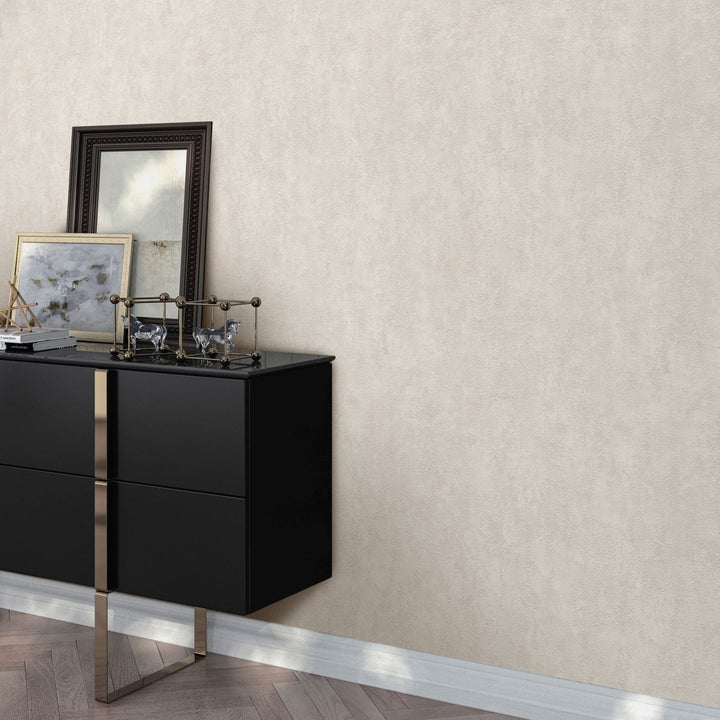 1.06x10m, Plain wallpapers with matt texture, cream - 1414043