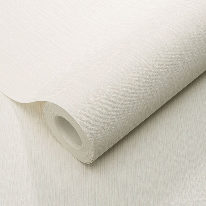 Light cream color textured non-woven wallpaper in a roll with subtle shimmer 12186-26
