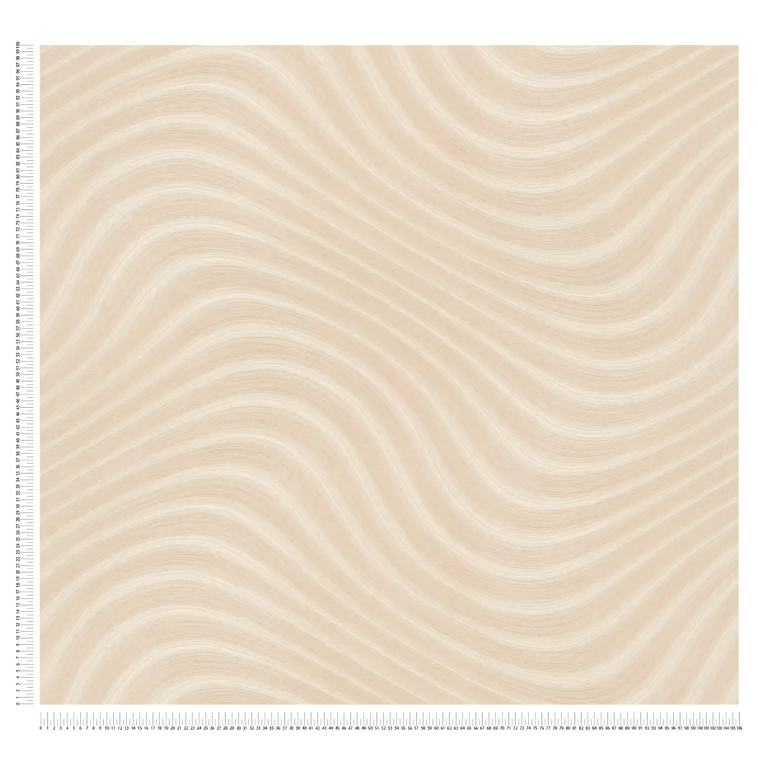 1,06x10m, Tapetes ar lielo viļņotu rakstu bēšā krāsā - 399953 AS Creation