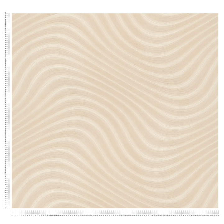 1,06x10m, Tapetes ar lielo viļņotu rakstu bēšā krāsā - 399953 AS Creation