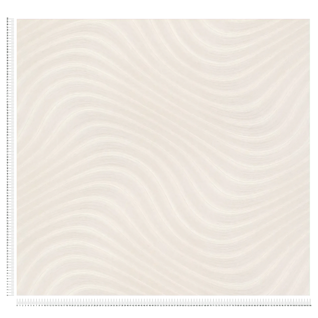 1,06x10m, Tapetes ar lielo viļņotu rakstu krēmkrāsā - 399951 AS Creation