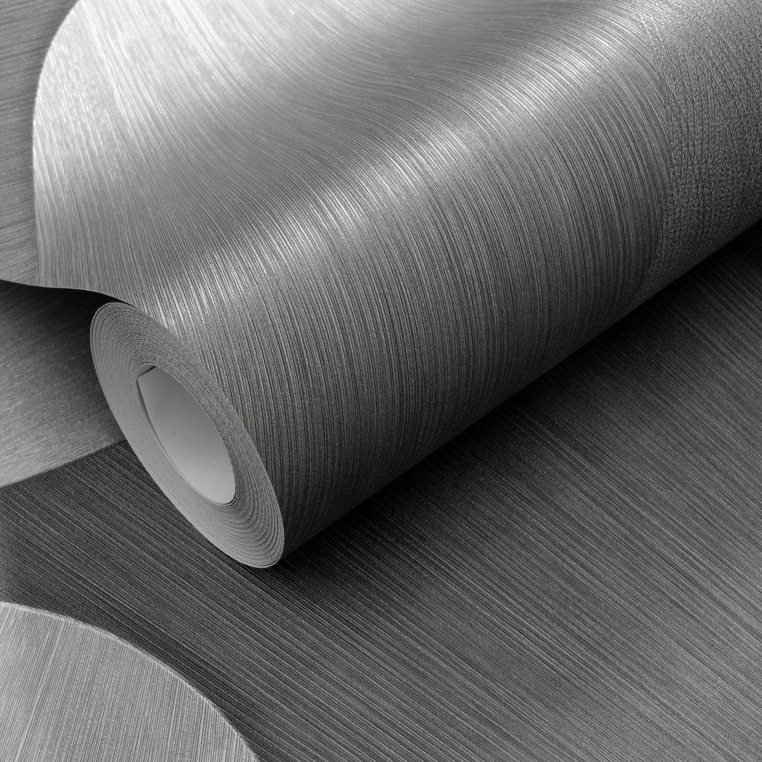 Išlenkti 3D tapetai, sidabro ir pilkos spalvos - 3763631