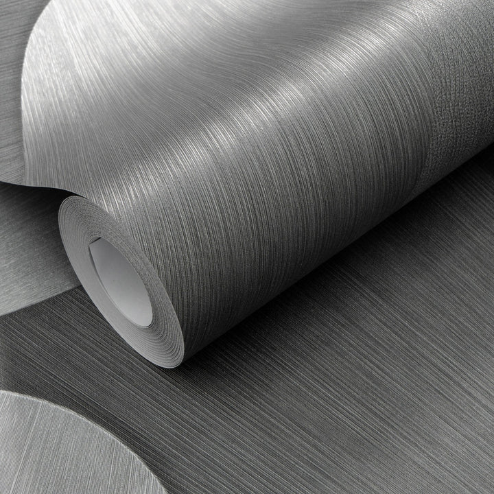 Išlenkti 3D tapetai, sidabro ir pilkos spalvos - 3763631