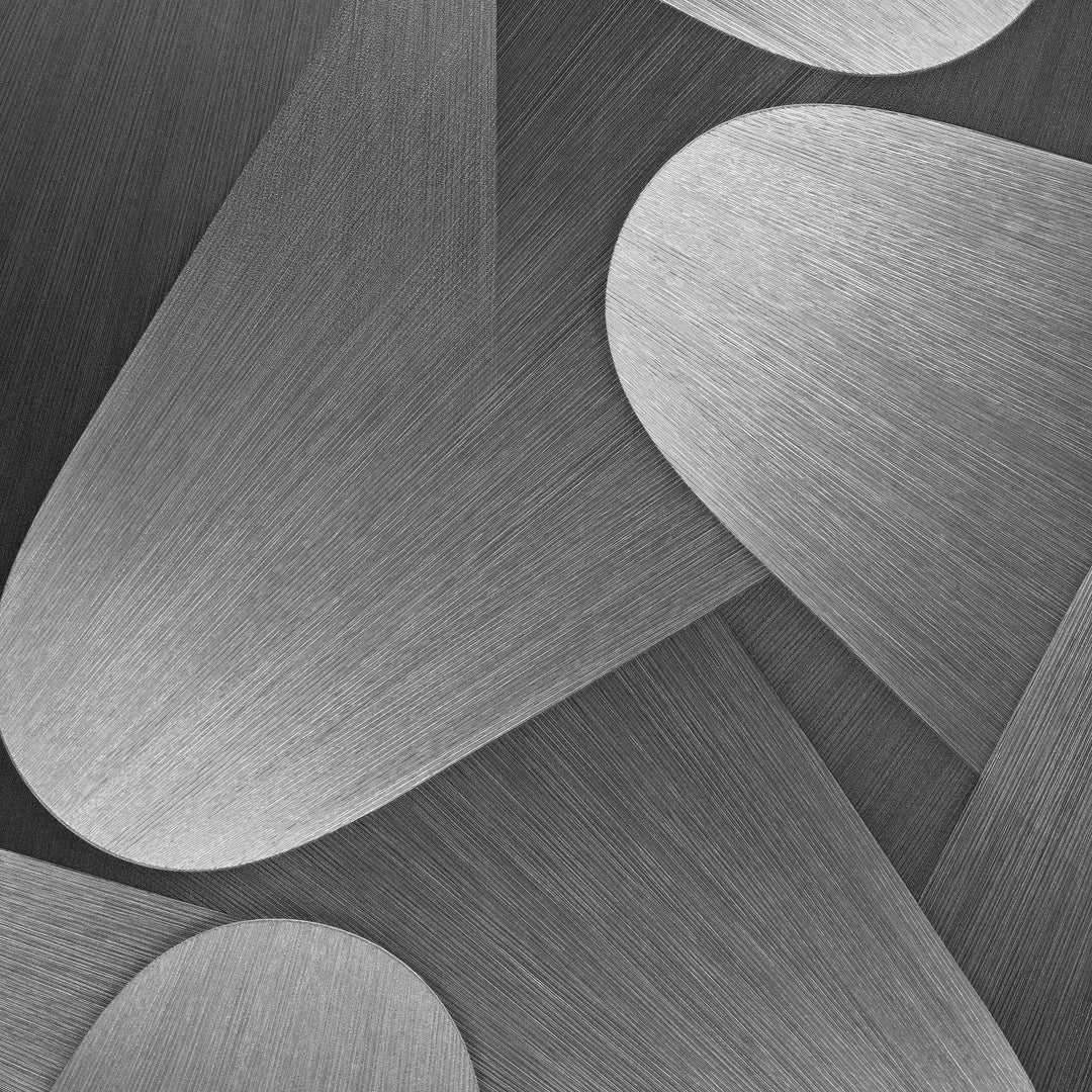 Išlenkti 3D tapetai, sidabro ir pilkos spalvos - 3763631