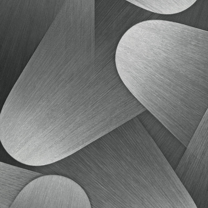 Išlenkti 3D tapetai, sidabro ir pilkos spalvos - 3763631