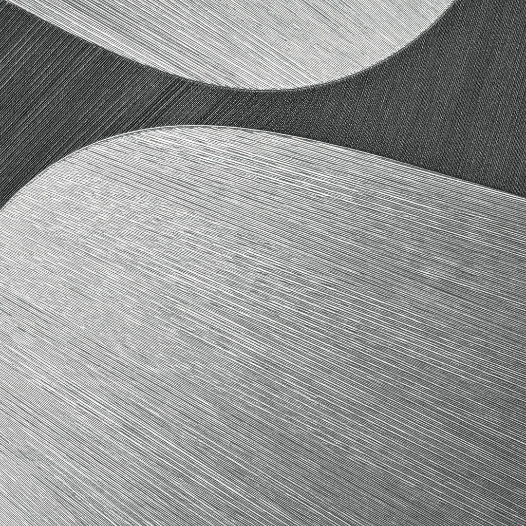 Išlenkti 3D tapetai, sidabro ir pilkos spalvos - 3763631