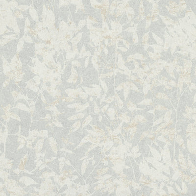 Wallpaper with leaves in vintage style in gray tones - 3766066