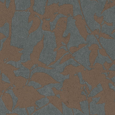 Wallpaper with leaves in vintage style in dark tones - 3766133