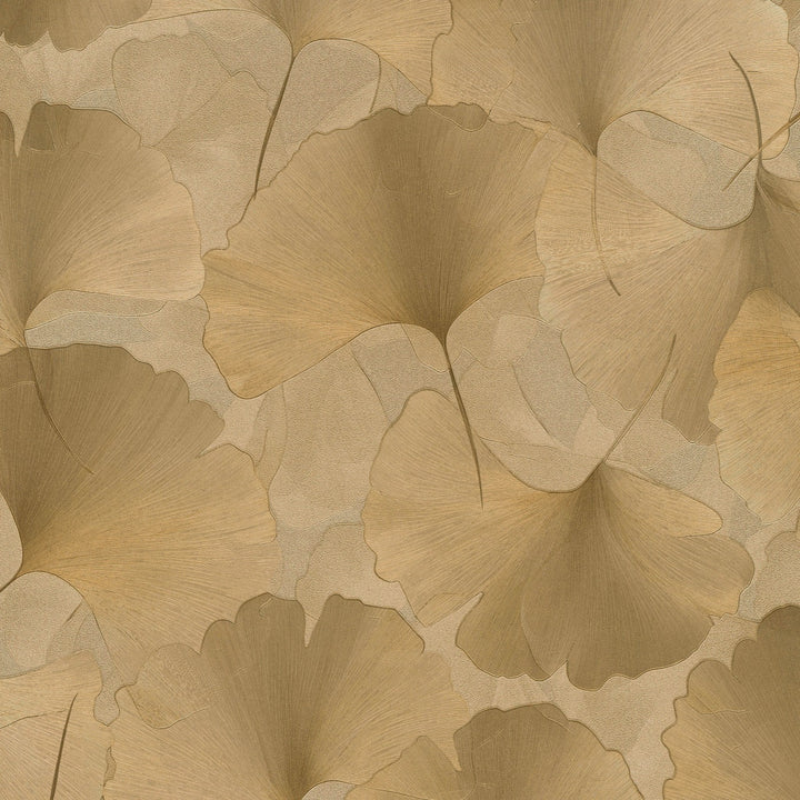 Tapetai su smulkiais ginkmedžio lapais, ERISMANN, aukso spalvos - 3774766