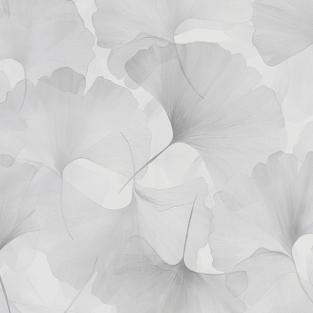 Tapetai su smulkiais ginkmedžio lapais, ERISMANN, šviesiai pilka - 3774767