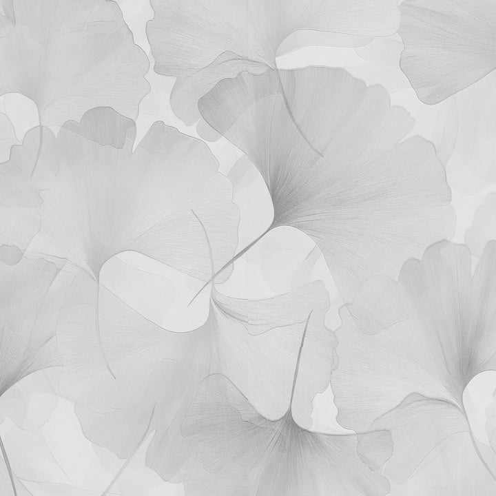 Tapetai su smulkiais ginkmedžio lapais, ERISMANN, šviesiai pilka - 3774767