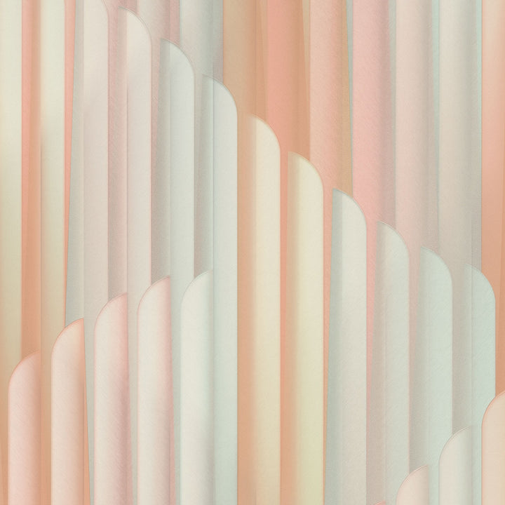 Tapetai su dryžuotu grafiniu raštu, ERISMANN, rožinė/turkio spalva - 3775101