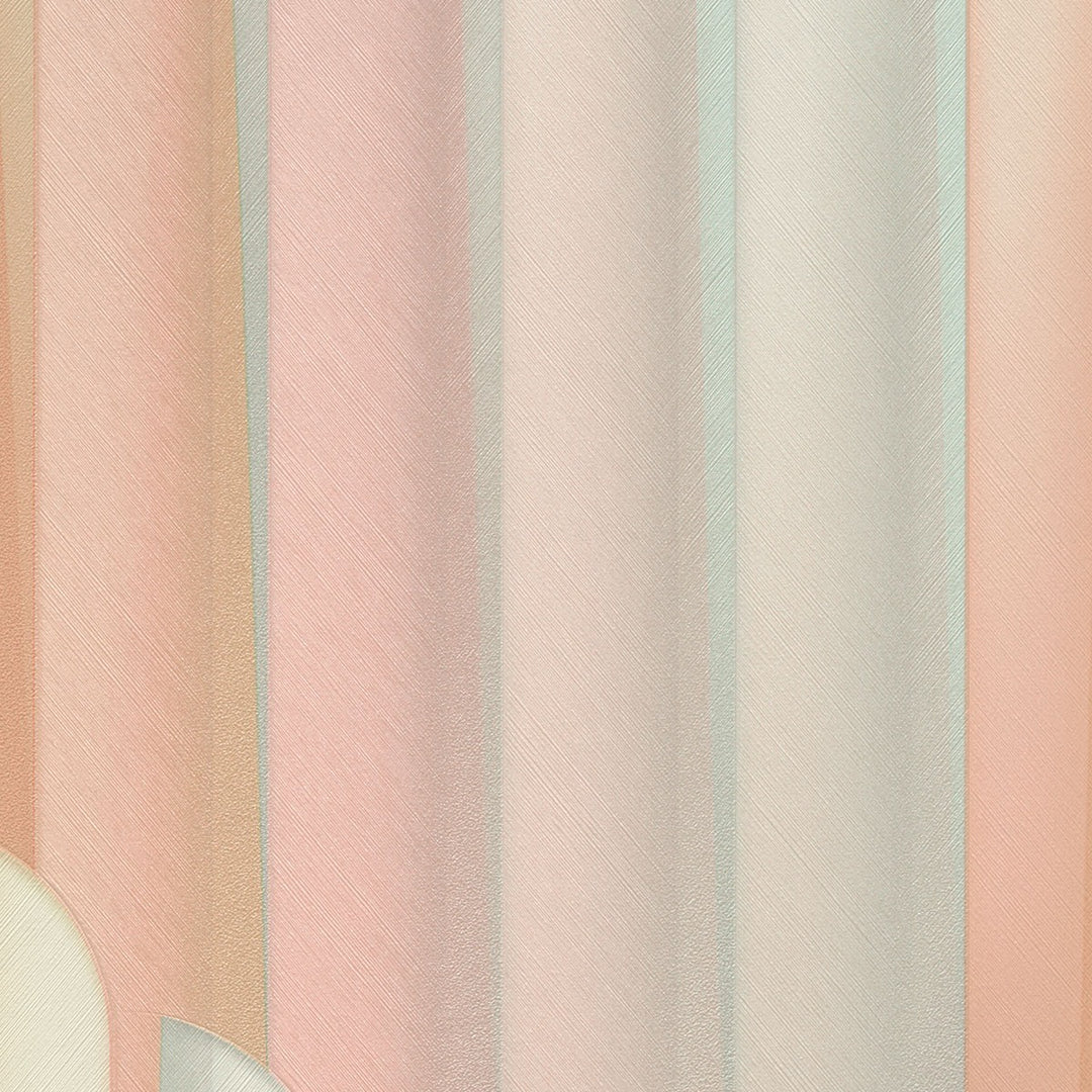 Tapetai su dryžuotu grafiniu raštu, ERISMANN, rožinė/turkio spalva - 3775101