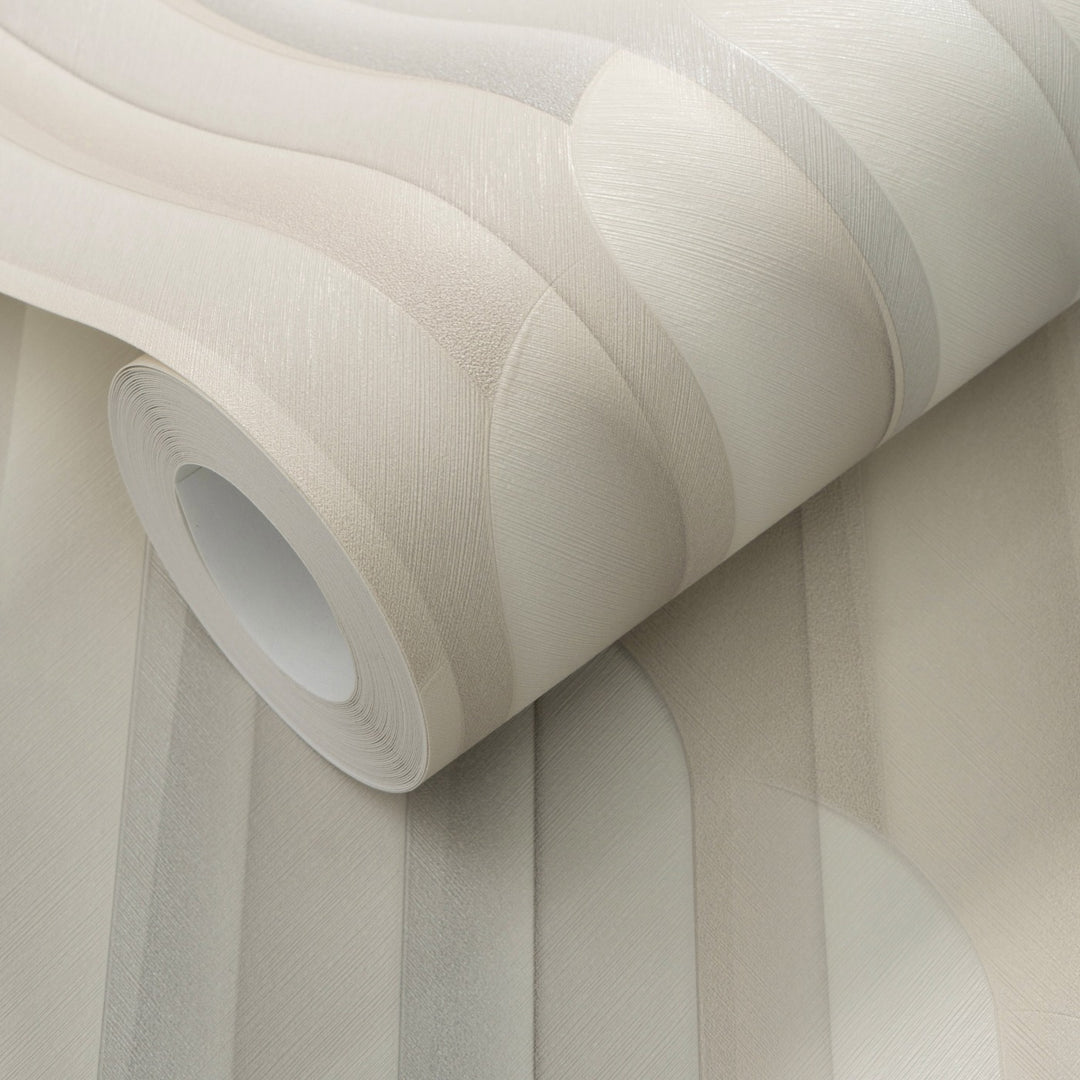 Tapetai su dryžuotu grafiniu raštu, ERISMANN, šviesiai pilka/kreminė - 3775133