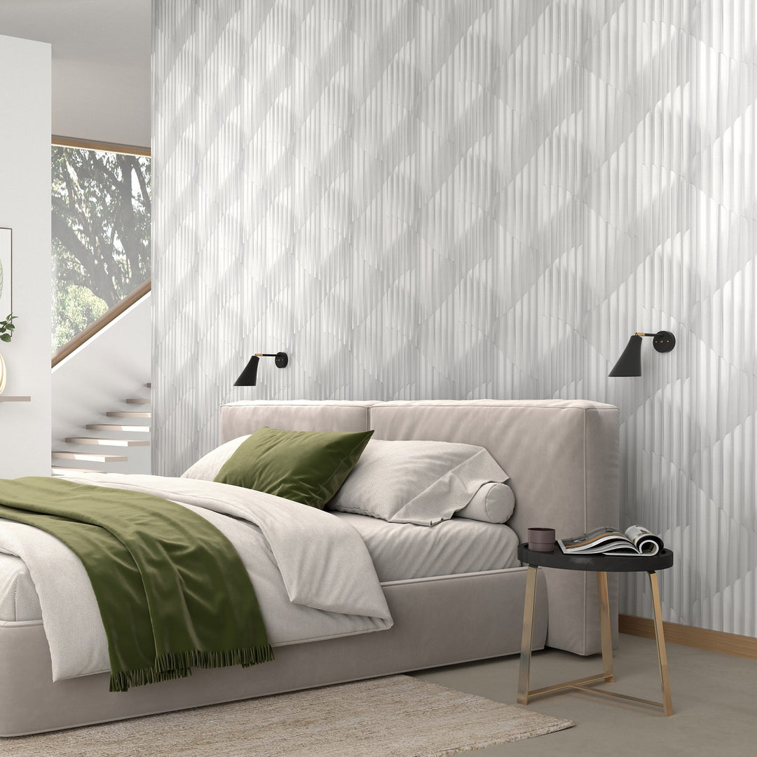 Tapetai su dryžuotu grafiniu raštu, ERISMANN, šviesiai pilka/kreminė - 3775133