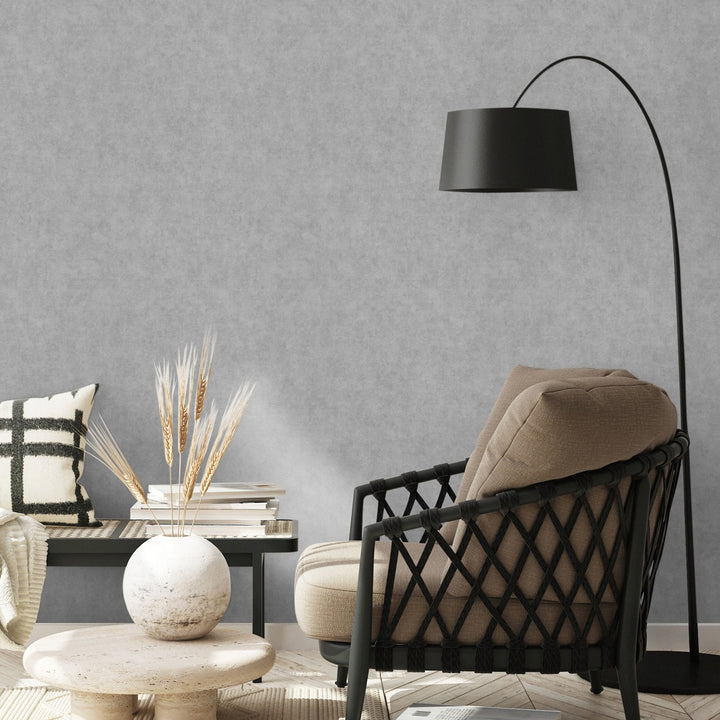 Vienspalviai tapetai ERISMANN su elegantišku blizgesiu, tamsiai pilkos spalvos - 3775416