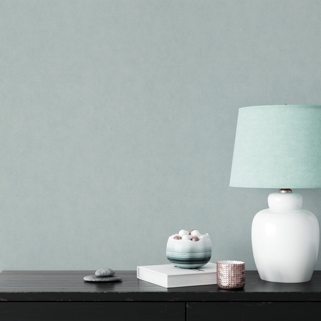 Vienspalviai tapetai ERISMANN su elegantišku blizgesiu, šviesiai mėlyna/turkio spalvos - 3775426
