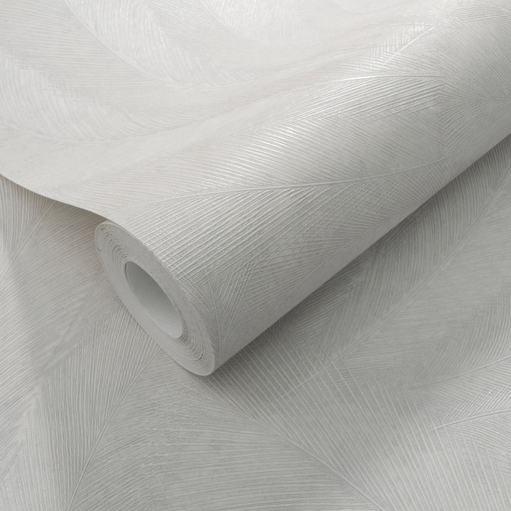 Tapetes ar elegantām un nedaudz spīdīgam lapām,  gaiši pelēkā krāsā - 3776117