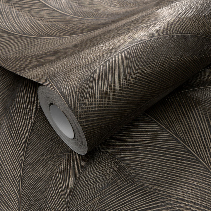 Tapetai su elegantiškais ir šiek tiek blizgančiais lapais, rudi/auksiniai - 3776137