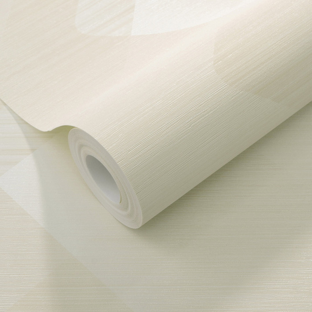 Tapetai su blizgučiais ir smulkiomis linijomis, kreminiai - 3776536