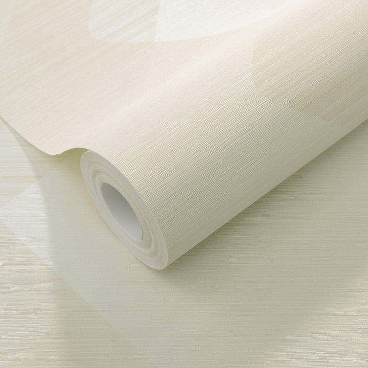 Tapetai su blizgučiais ir smulkiomis linijomis, kreminiai - 3776536