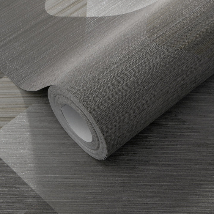 Tapetes ar mirdzošiem efektiem un smalkām līnijām, tumši pelēkā - 3776613