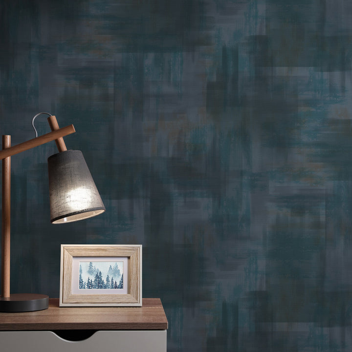 Minimalistiniai tamsiai mėlynos spalvos tapetai, ERISMANN - 3776710