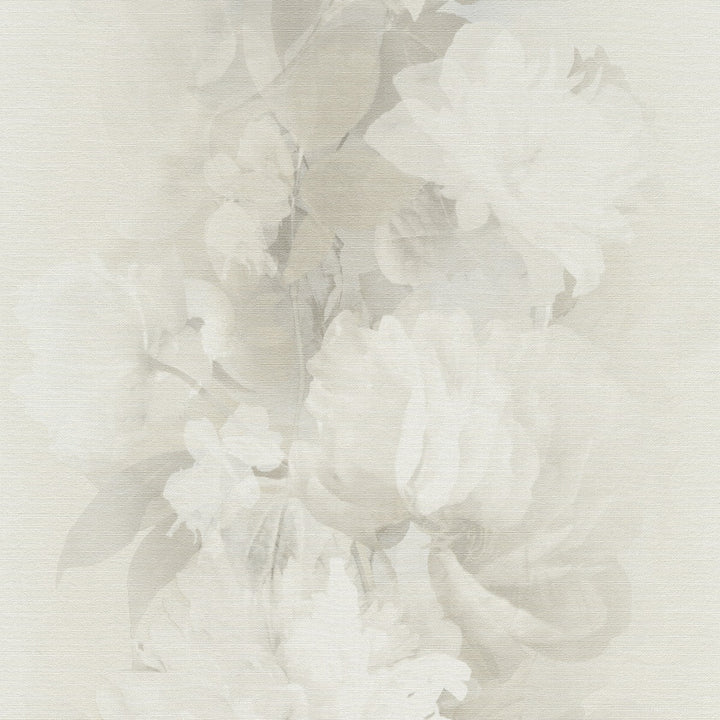 Romantiški tapetai su subtiliomis gėlių formomis, kreminės spalvos - 4005246