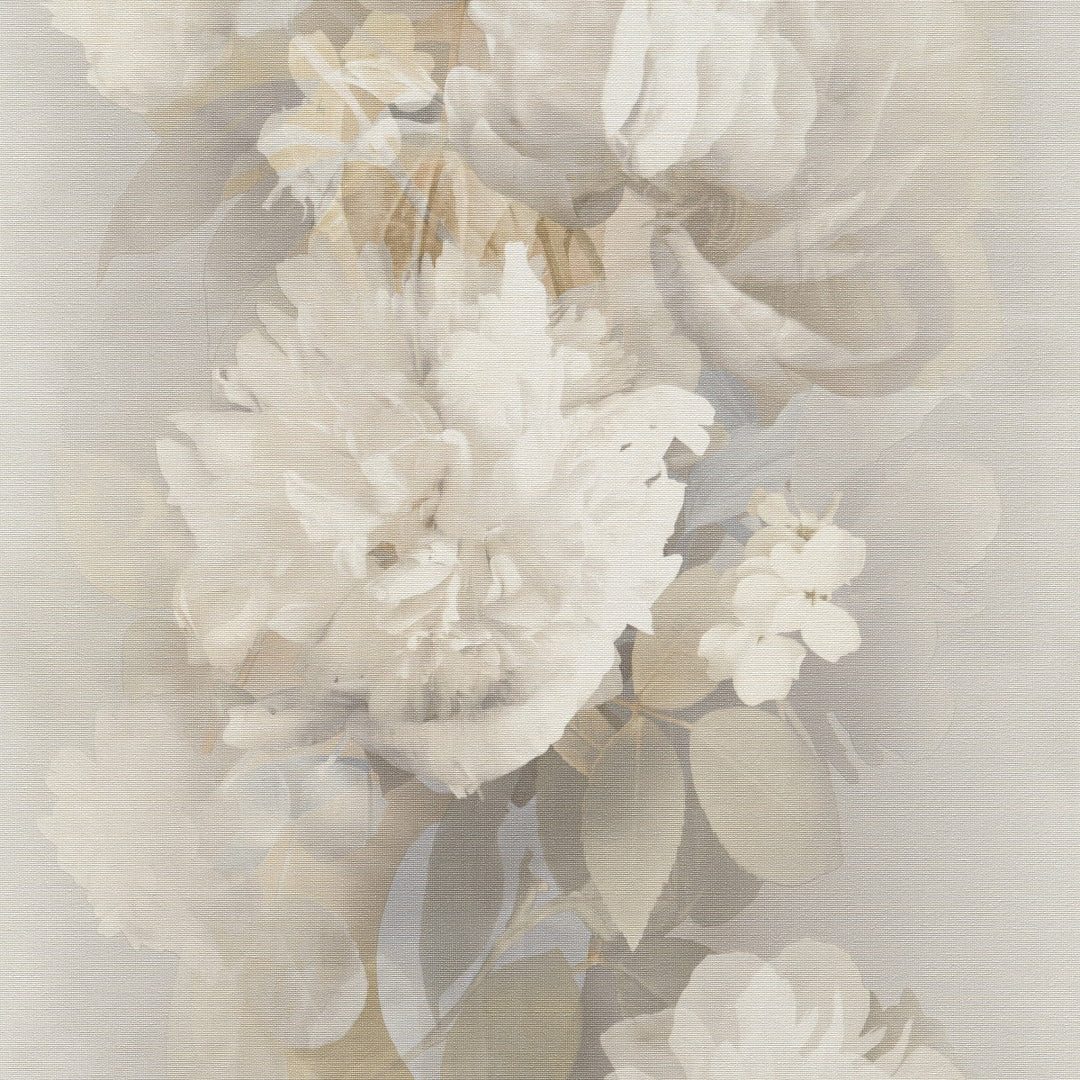 Romantiški tapetai su subtiliomis gėlių formomis, rudos/smėlio/žydros spalvos - 4005311