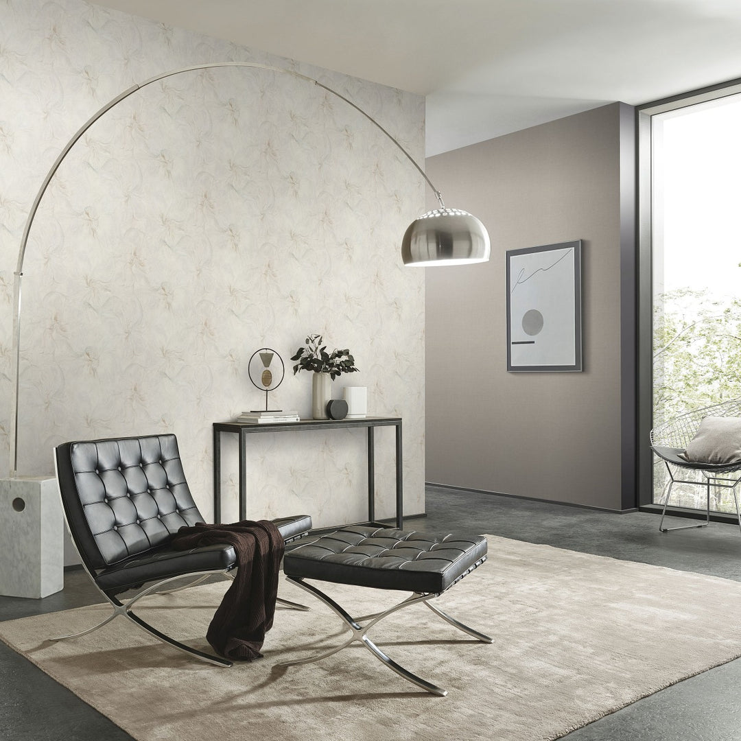 Tapetti orgaanisilla marmoripyörteillä ja kiiltävällä efektillä, kerma - 4005426