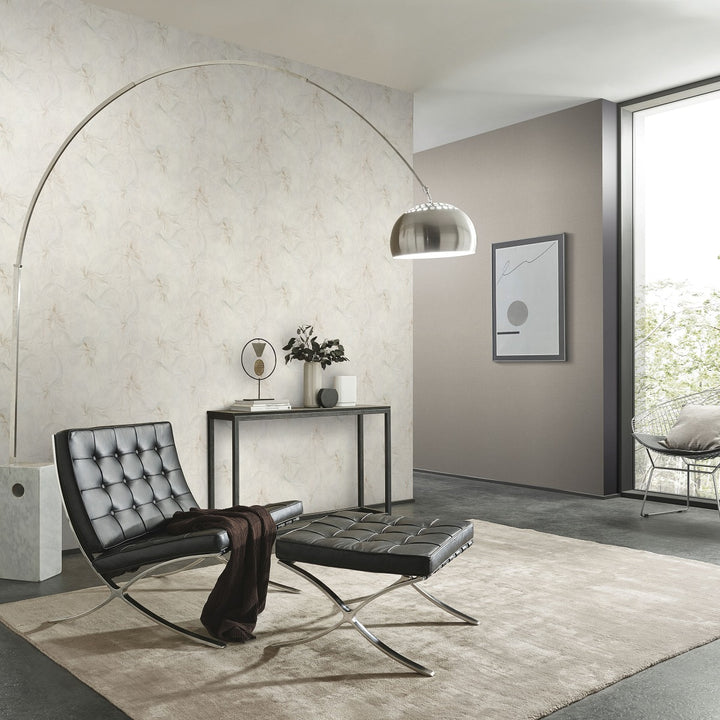 Tapetti orgaanisilla marmoripyörteillä ja kiiltävällä efektillä, kerma - 4005426