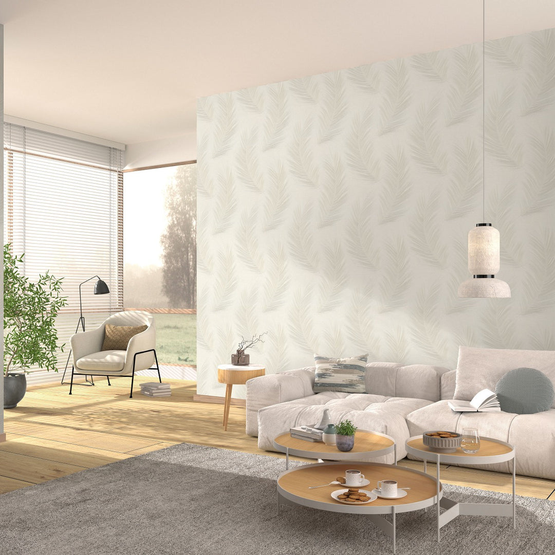 Tapetai su dideliais lapais, ERISMANN, kreminis - 4005722