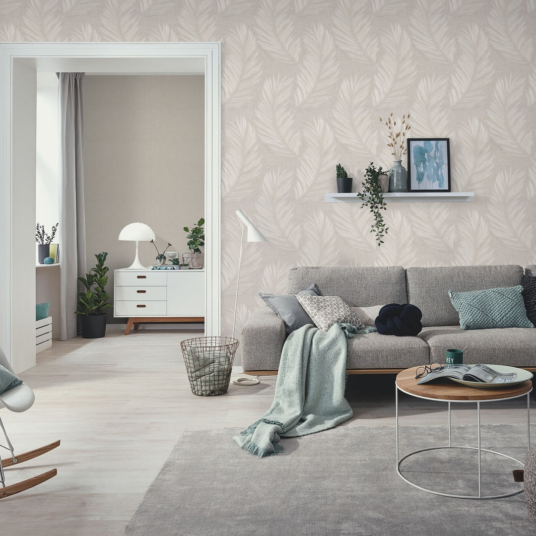 Tapetti suurilla lehdillä, ERISMANN, taupe - 4005765