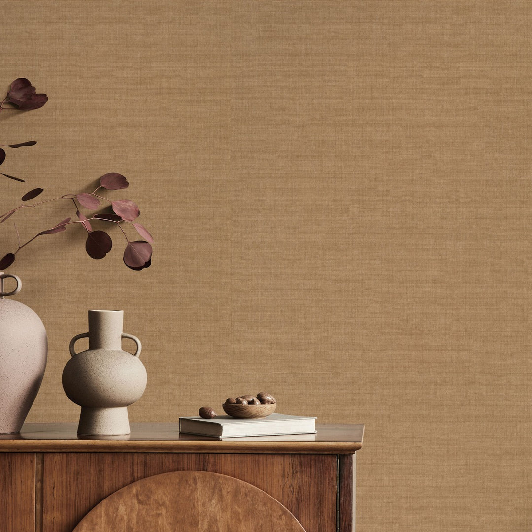 Yksivärinen tapetti ERISMANN elegantti kiilto hunajan/ruskean sävyissä - 4012340