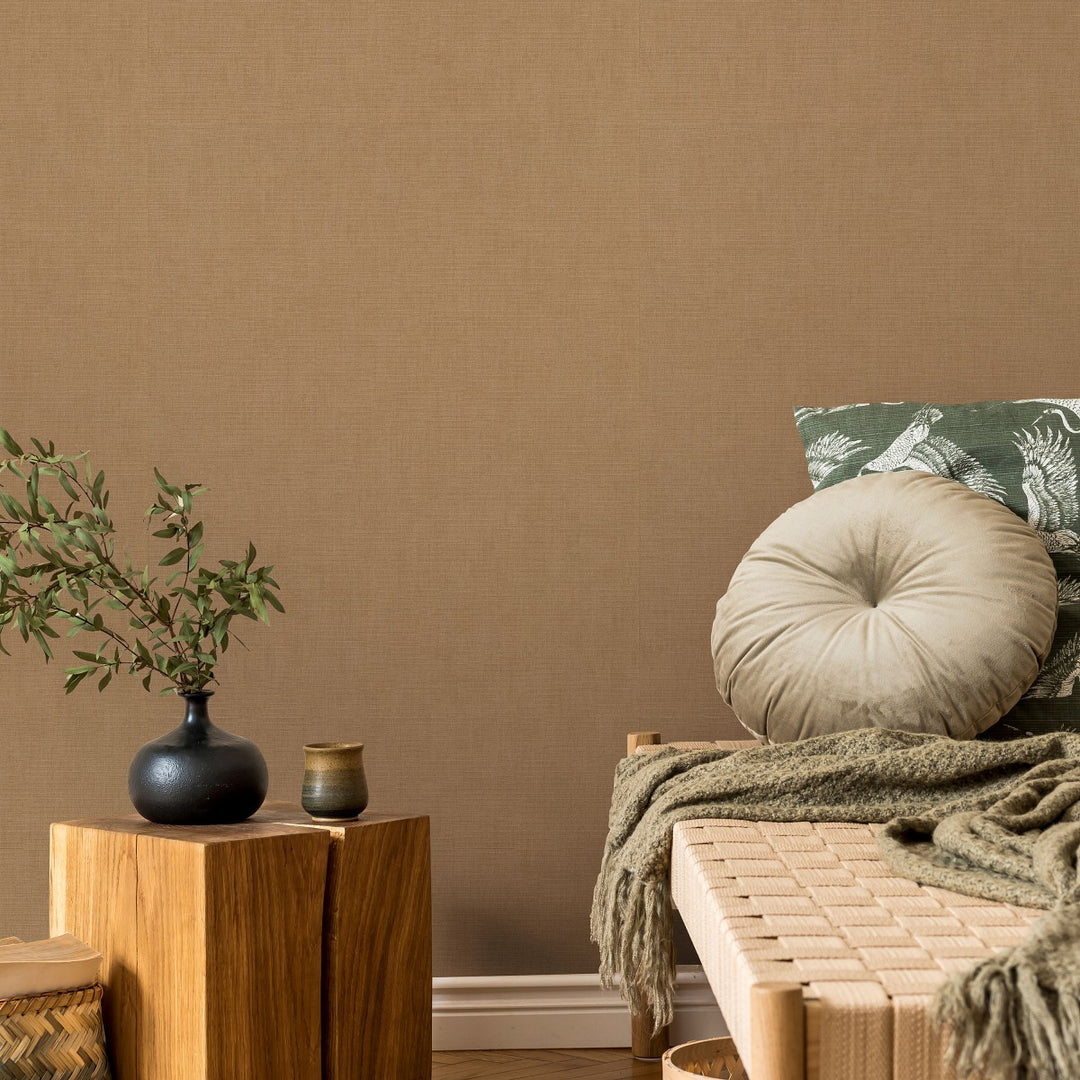 Yksivärinen tapetti ERISMANN elegantti kiilto hunajan/ruskean sävyissä - 4012340