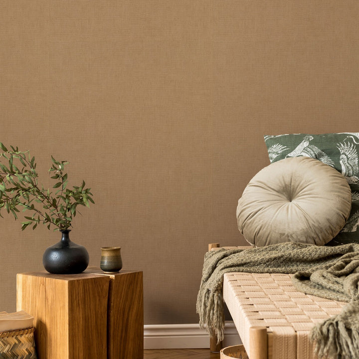 Yksivärinen tapetti ERISMANN elegantti kiilto hunajan/ruskean sävyissä - 4012340
