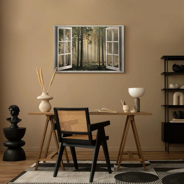 Kanva ar skatu uz mežu no loga - Kluss mežs (x 1), 125009