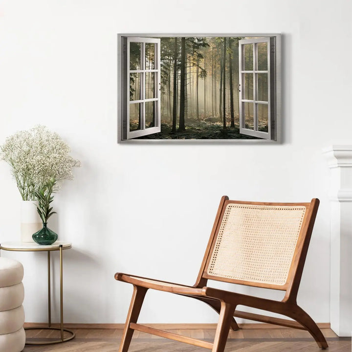 Kanva ar skatu uz mežu no loga - Kluss mežs (x 1), 125009