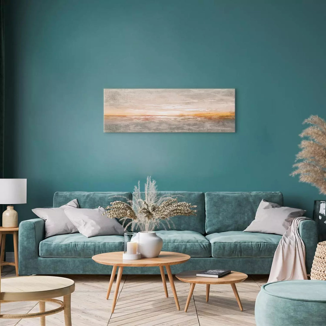 Kanva - Jūras ainava - minimālistisks saulriets ar nobružātu tekstūru, 143783