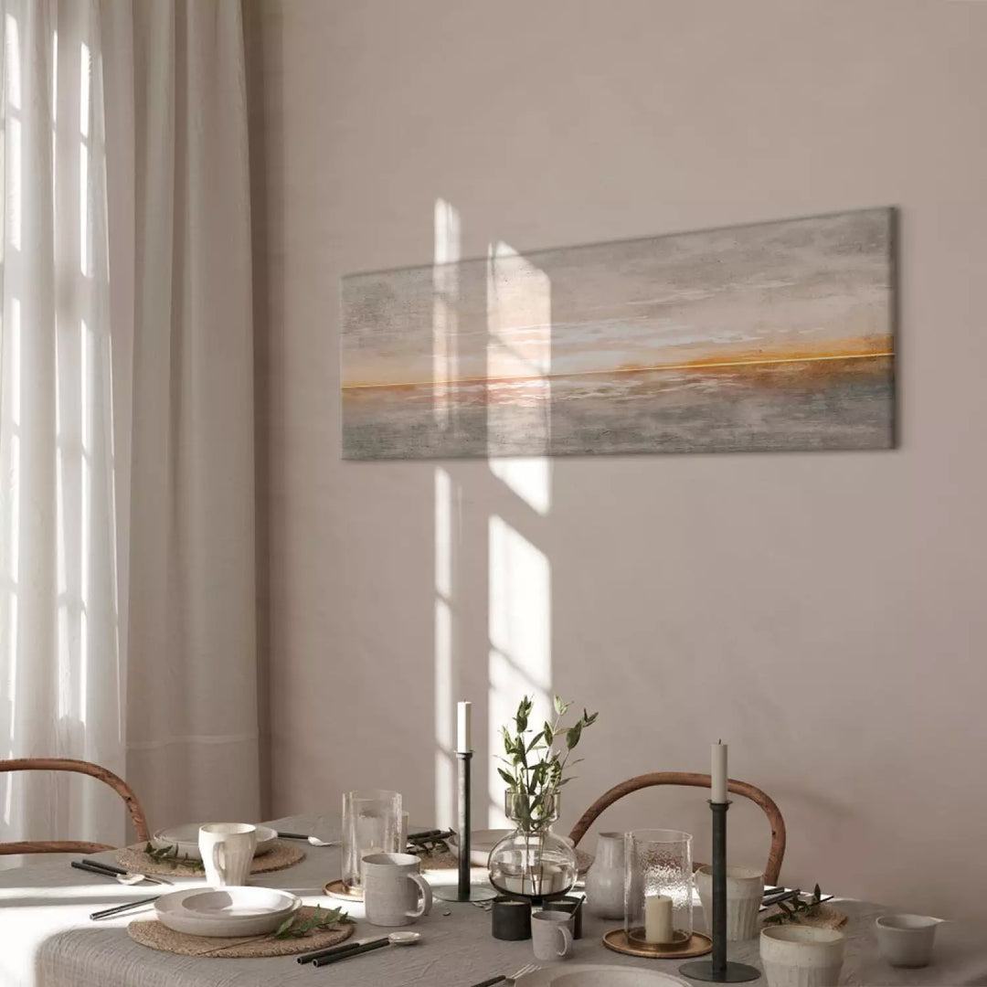 Kanva - Jūras ainava - minimālistisks saulriets ar nobružātu tekstūru, 143783