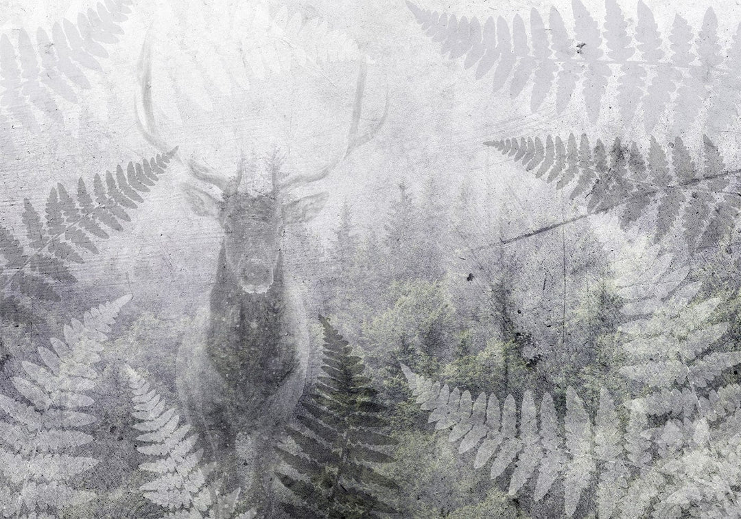 Lētas fototapetes – Briedis (gaiši pelēkos toņos), 138380 G-ART