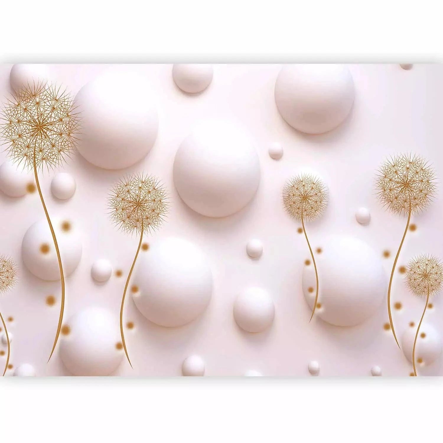 3D fototapetes uz sienas - Abstrakcija ar ziedu motīvu maigos toņos Tapetenshop.lv