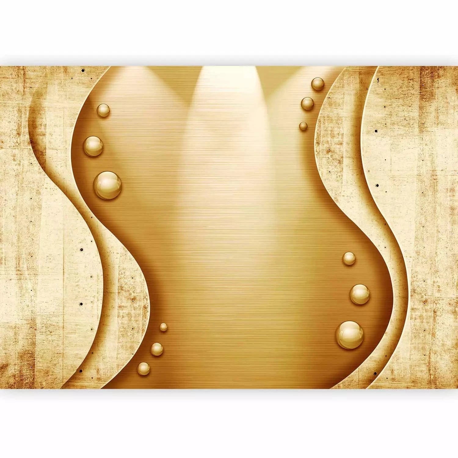 3D fototapetes ar abstrakta fonu - Medus viļņi, zeltā krāsā Tapetenshop.lv
