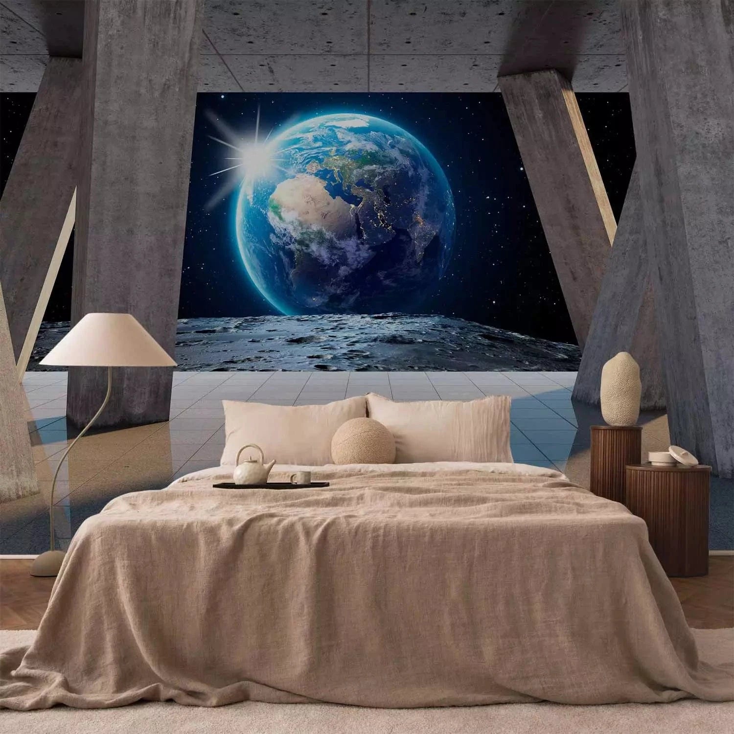 3D fototapetes ar kosmosu - Pastaiga uz Mēness, 72514 Tapetenshop.lv