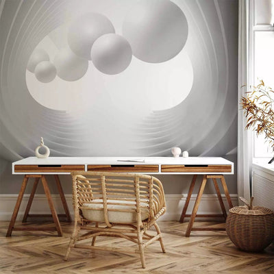 3D Wall Murals with perspective - World of Illusions, light grey, 97876G-ART