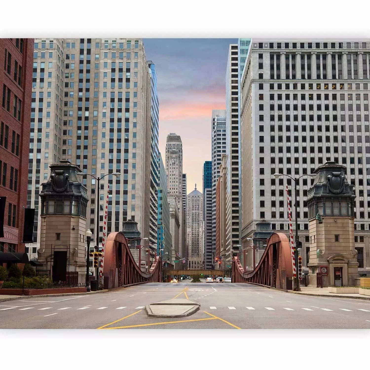 3D fototapetes ar perspektīvu - Čikāgas ielas, 97225 Tapetenshop.lv