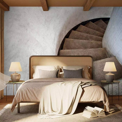 Wall Murals with concrete spiral staircase with 3d perspective - buy G-ART