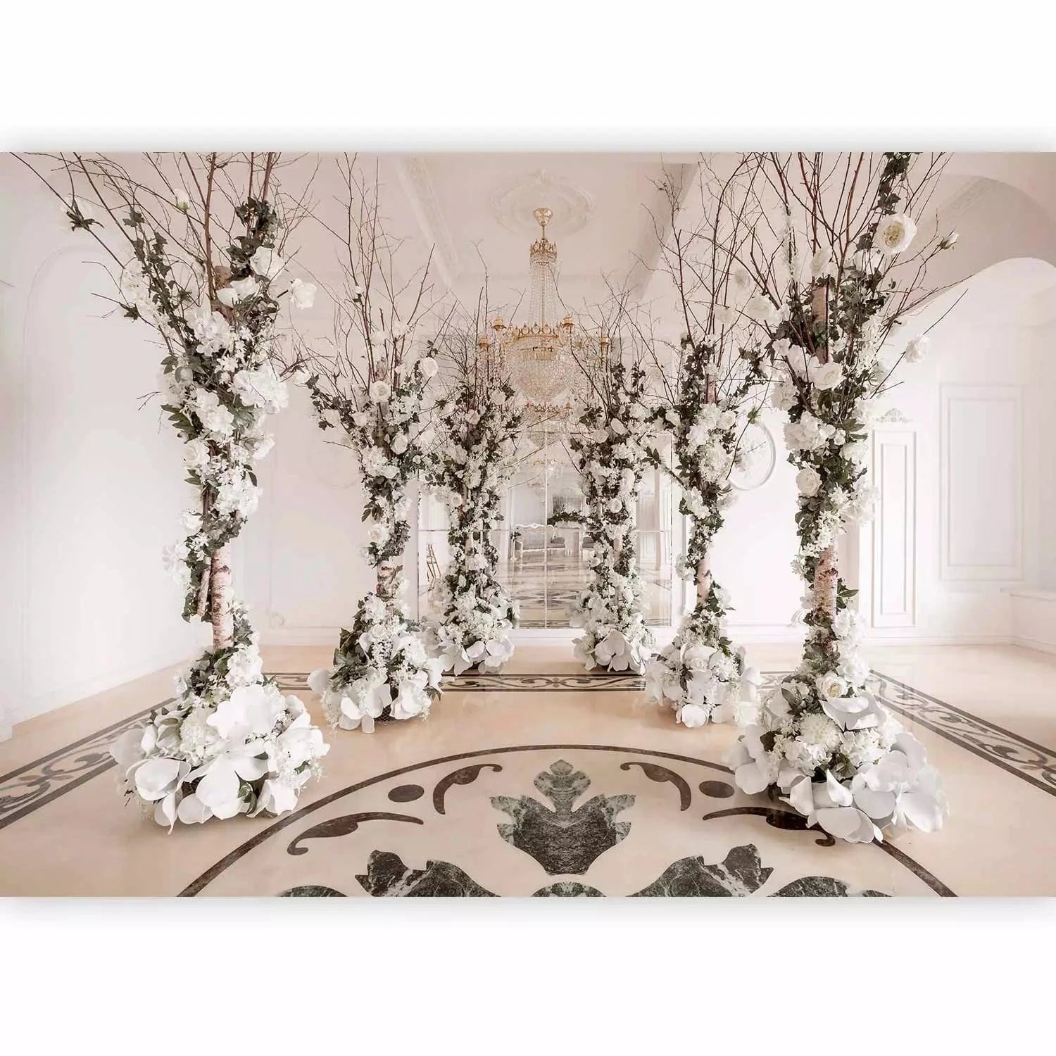 3D fototapetes ar perspektīvu - Ziedu zāle, 98141 Tapetenshop.lv